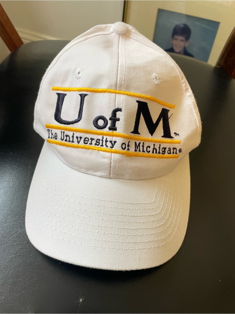 Vintage University of Michigan White U of M Baseball Cap